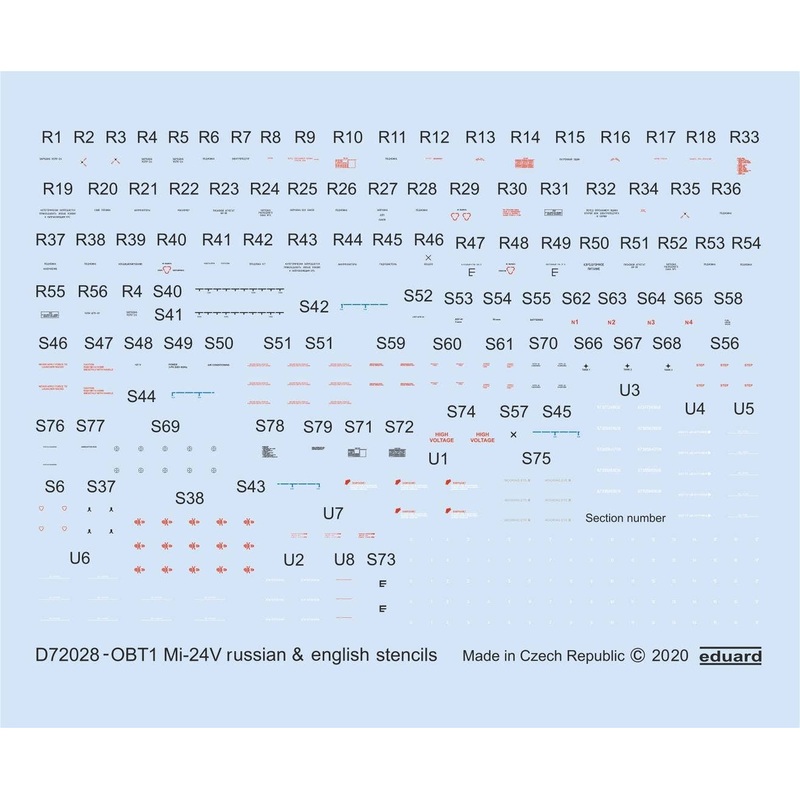 1/72 Mi-24V Stencils Russian & English (for Zvezda)
