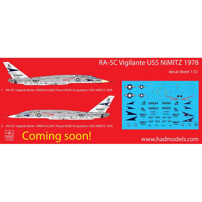 1/72 RA-5C Vigilante Part 3 USS Nimitz with Full Stencil