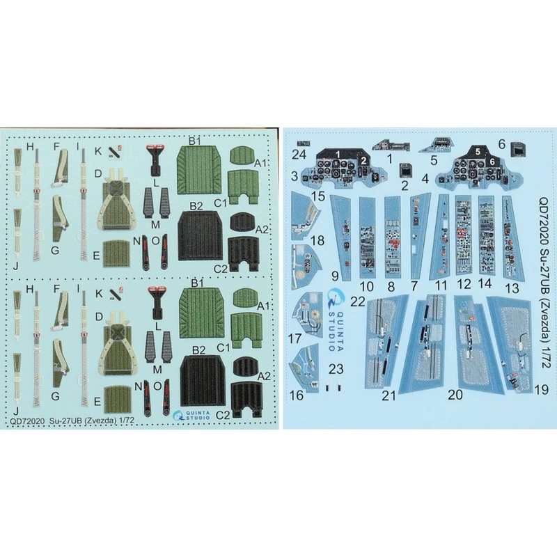 1/72 Su-27UB Interior 3D Decal (for Zvezda)