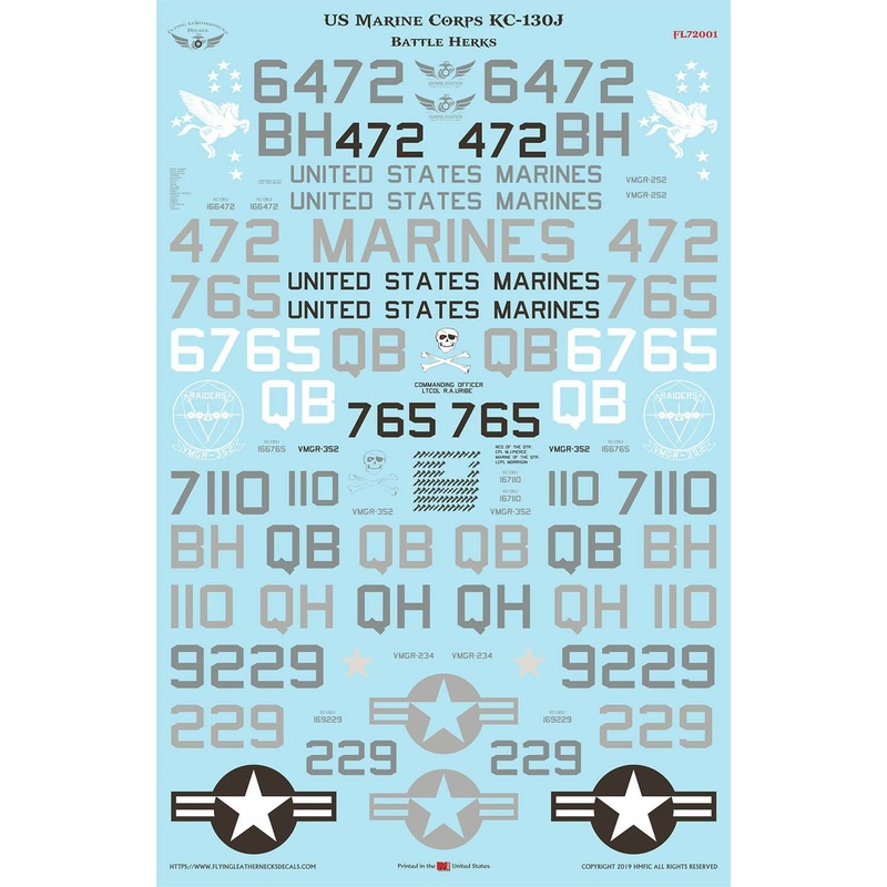 1/72 US Marine Corps KC-130J Hercules Battle Hawk Decal