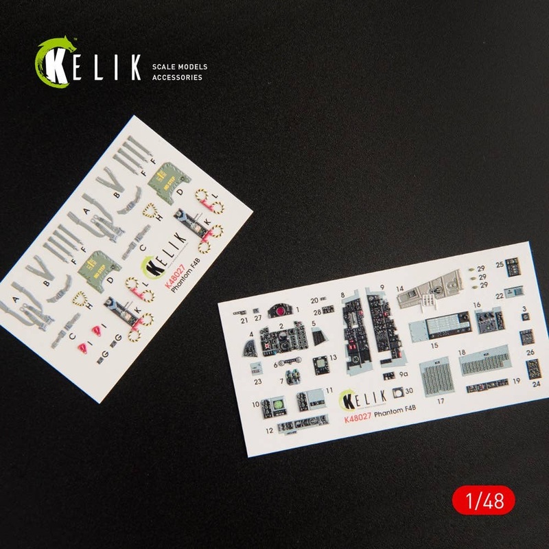 1/48 F-4B interior 3D decals for Tamiya kit