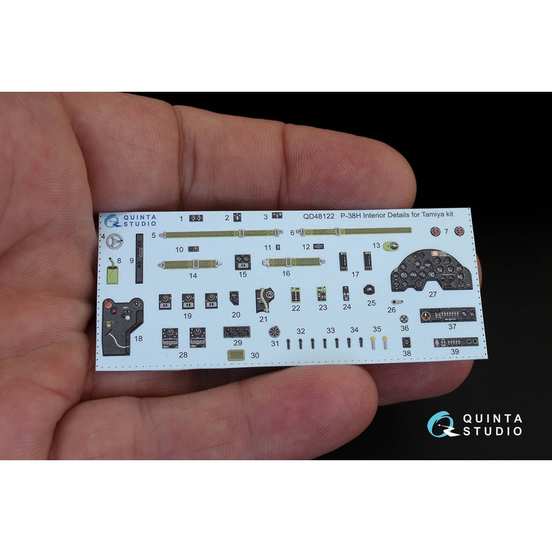 1/48 P-38H 3D-Printed & coloured Interior on decal paper for Tamiya  kit
