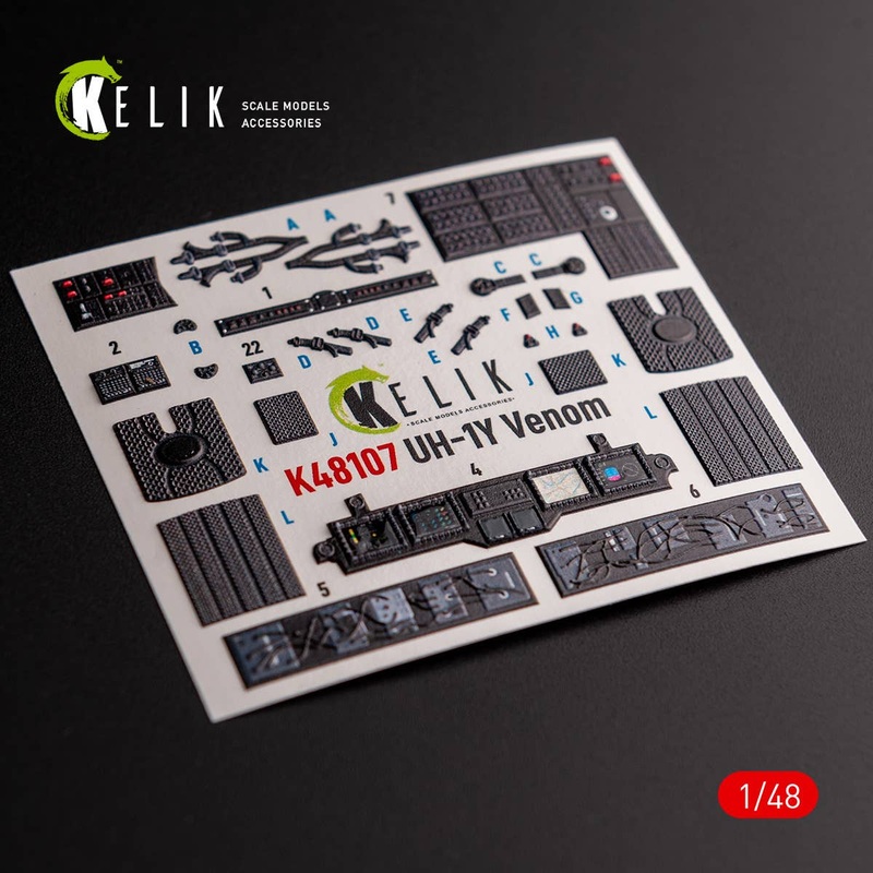 1/48 UH-1Y Venom -  interior 3D decals for Zimi Model/KittyHawk kit