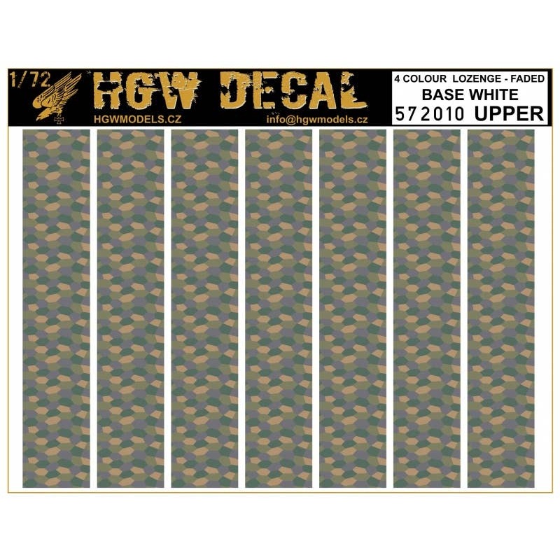 1/72 4 Colour Lozenge Upper Base White