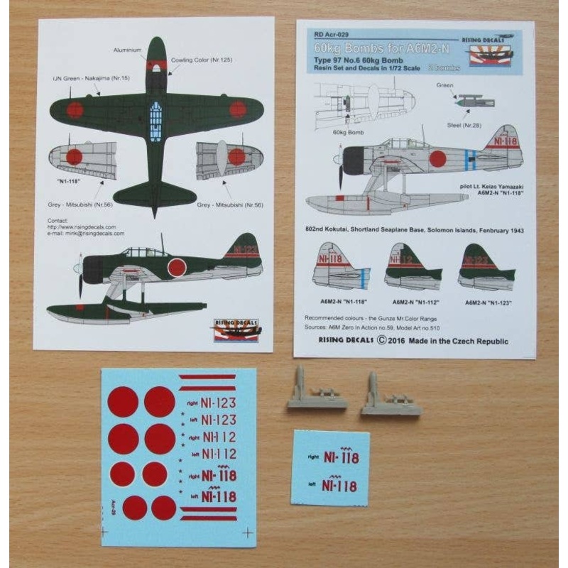 1/72 802nd Kokutai A6M2-N w/ 60Kg Bombs (2 pcs)