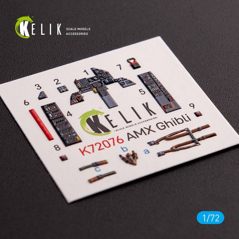 1/72 Amx Ghibli interior 3D decals for Italeri Kit