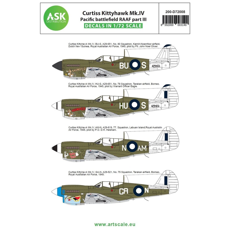 1/72 Curtiss Kittyhawk Mk.IV Pacific battlefield RAAF part III