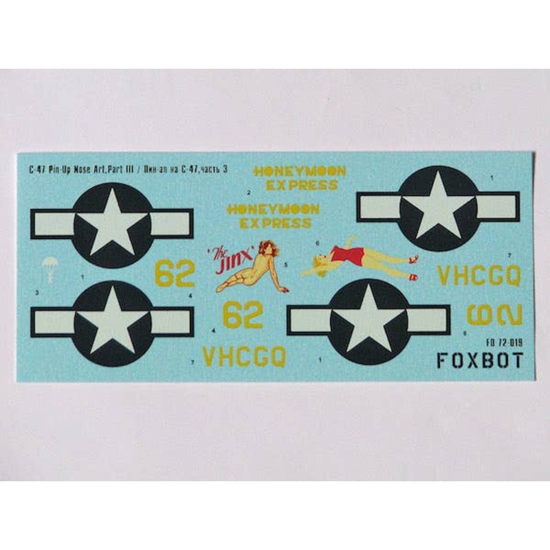 1/72 Douglas C-47 Skytrain/Dakota Pin-Up Nose Art Part # 3 (Stencils not included)