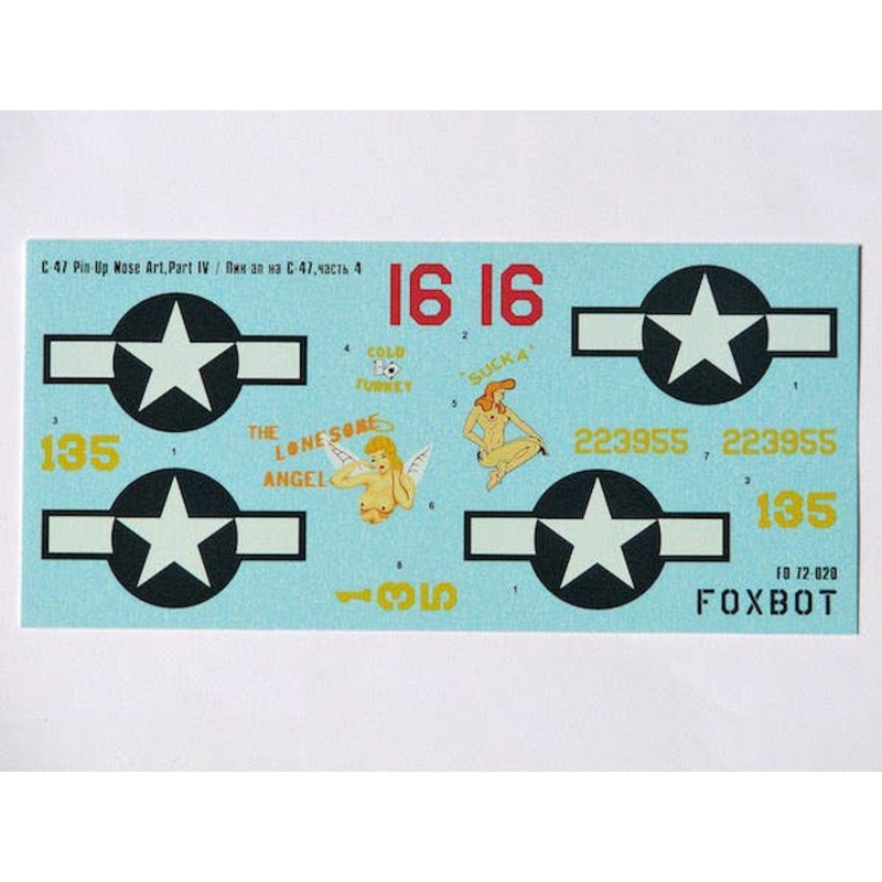 1/72 Douglas C-47 Skytrain/Dakota Pin-Up Nose Art Part # 4 (Stencils not included)