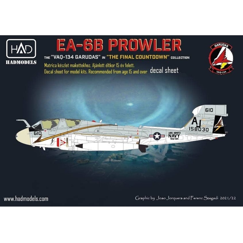 1/72 EA-6B Prowler The Final Countdown collection VAQ-134 decal sheet