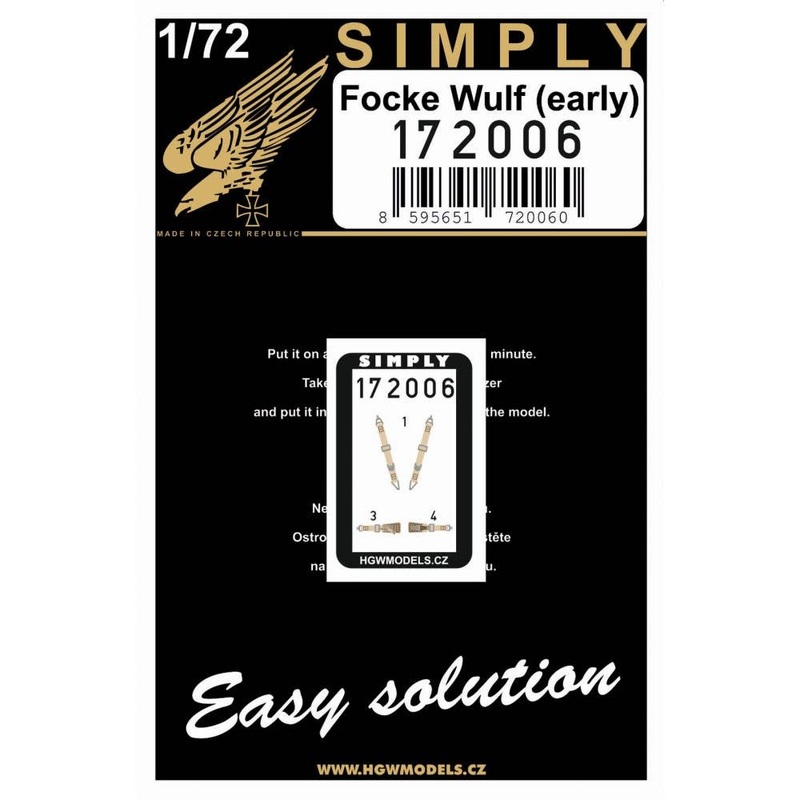 1/72 Focke-Wulf (Early) 3D decal seatbelt