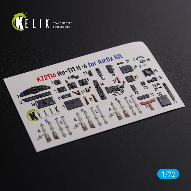 1/72 He-111 H6 interior 3D decals for Airfix kit