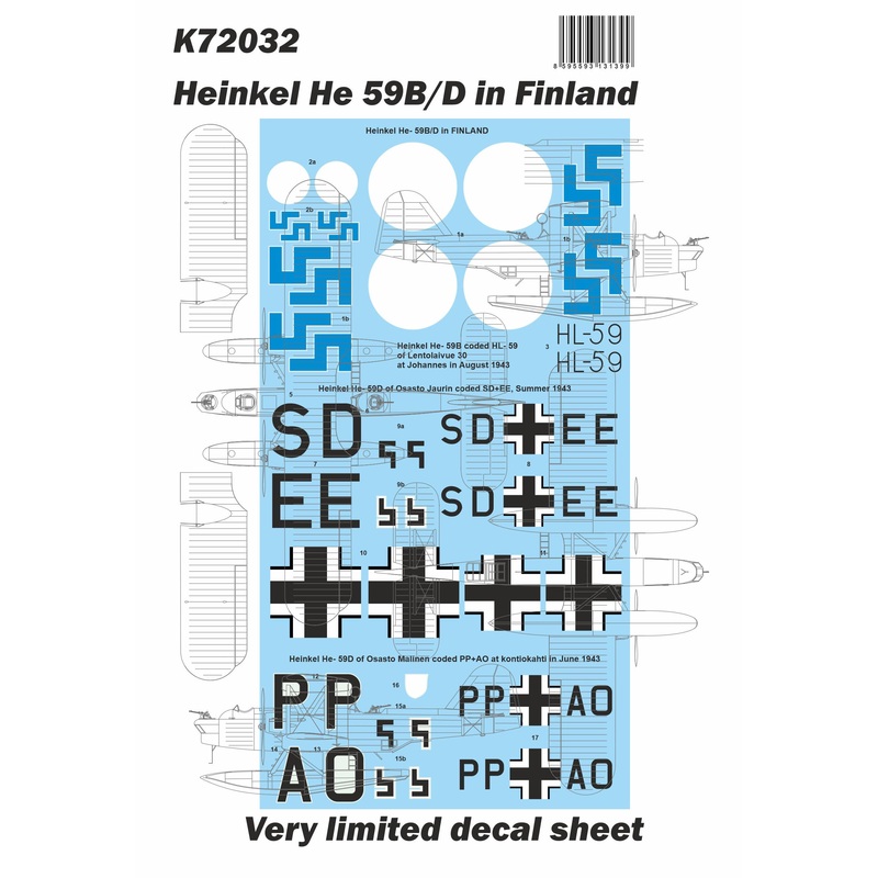 1/72 Heinkel He 59B/D In Finland DECAL