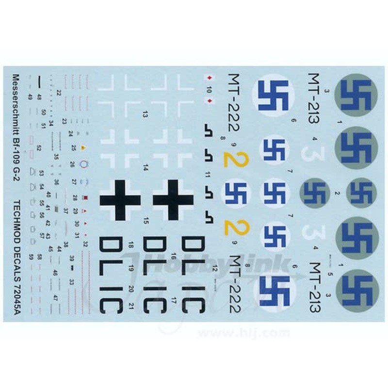 1/72 Messerschmitt Bf109G-2 Decals