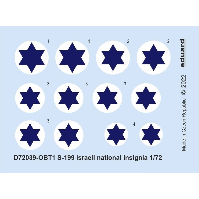 1/72 S-199 Israeli National Insignia (for EDUARD)