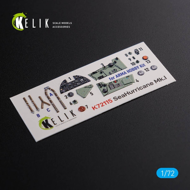 1/72 Sea Hurricane Mk I interior 3D decals for Arma Hobby kit