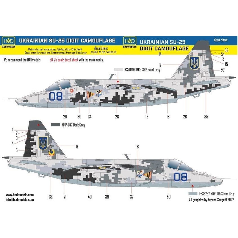 1/72 Su-25 Ukrainian Digital Camouflage Decal I