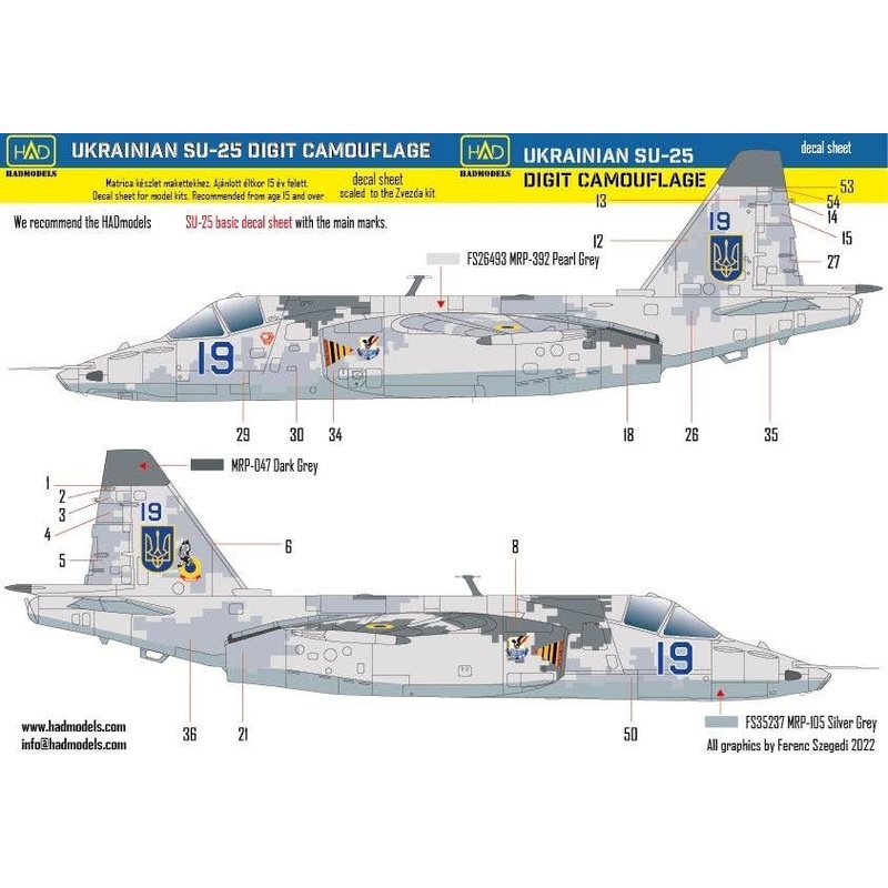 1/72 Su-25 Ukrainian Digital Camouflage Decal II