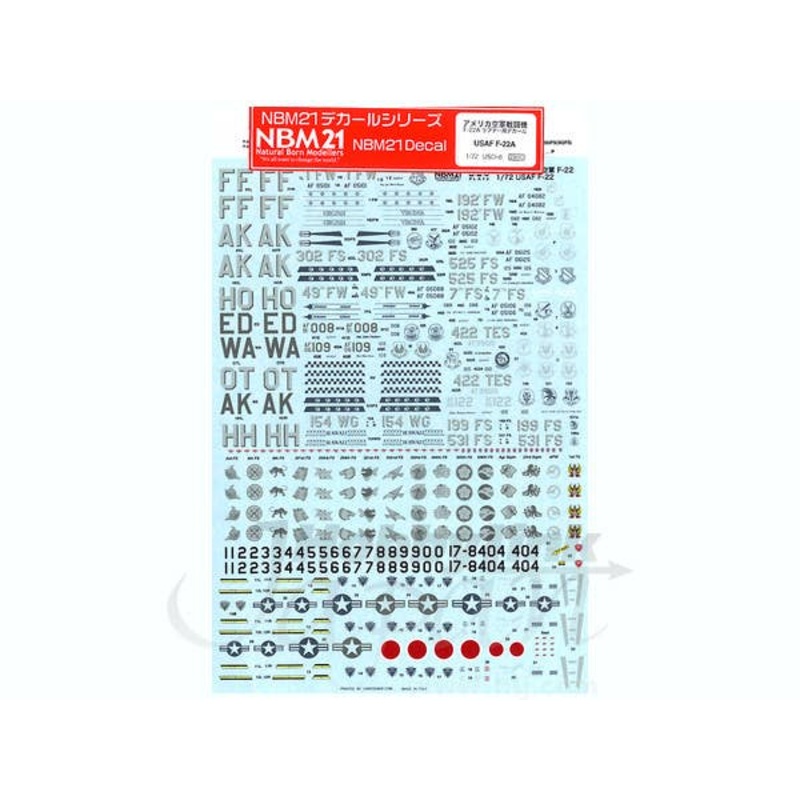 1/72 USAF F-22A Raptor Decals