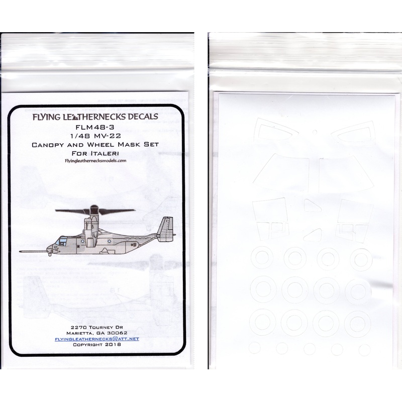 1/48 Bell MV-22 Osprey Canopy and Wheel Mask Set (for Italeri)