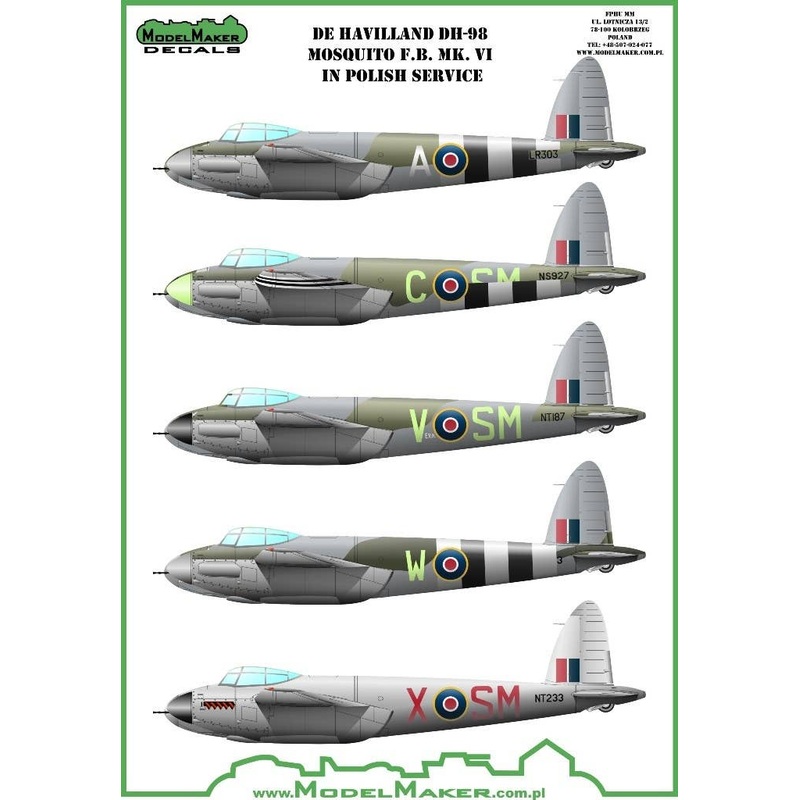 1/48 De Havilland Mosquito FB Mk.VI Porland Decal 5pcs