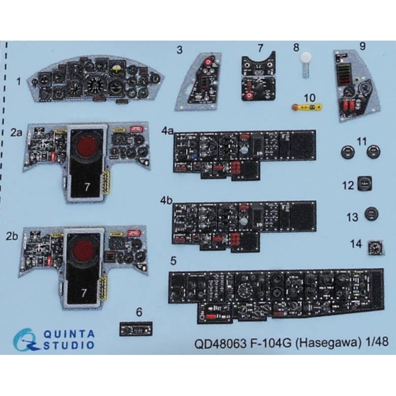 1/48 F-104G Interior 3D Decal (for Hasegawa)