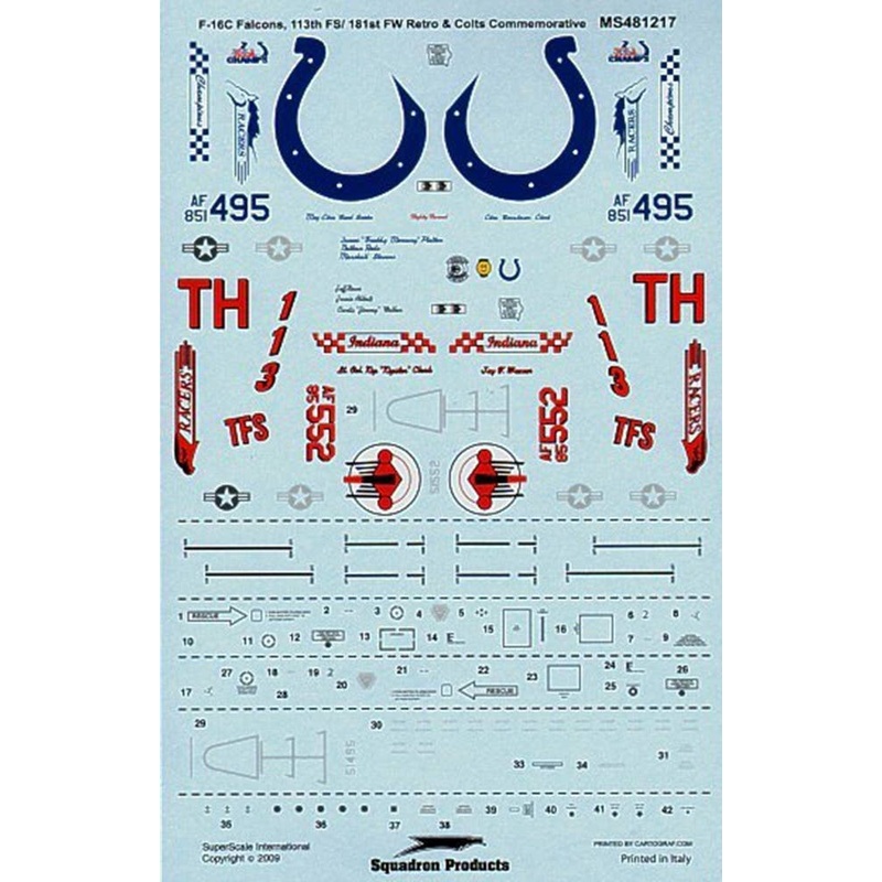 1/48 F-16C Fighting Falcons Commemorative Indiana ANG Colts and Retro 113th TES