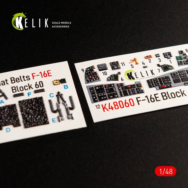 1/48 F-16E Desert Vipers Block 60 interior 3D decals for Kinetic kit