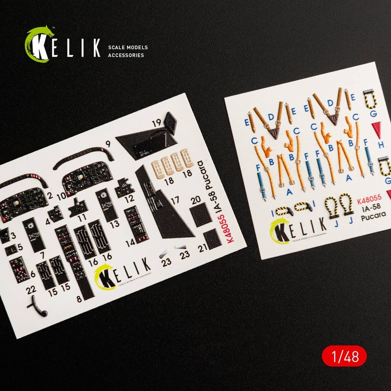 1/48 IA-58 Pucara interior 3D decals for Kinetic kit