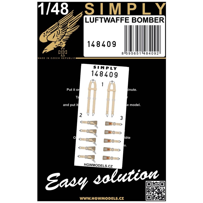 1/48 Luftwaffe Bomber Seatbelt (Simply Edition - Relief Print)
