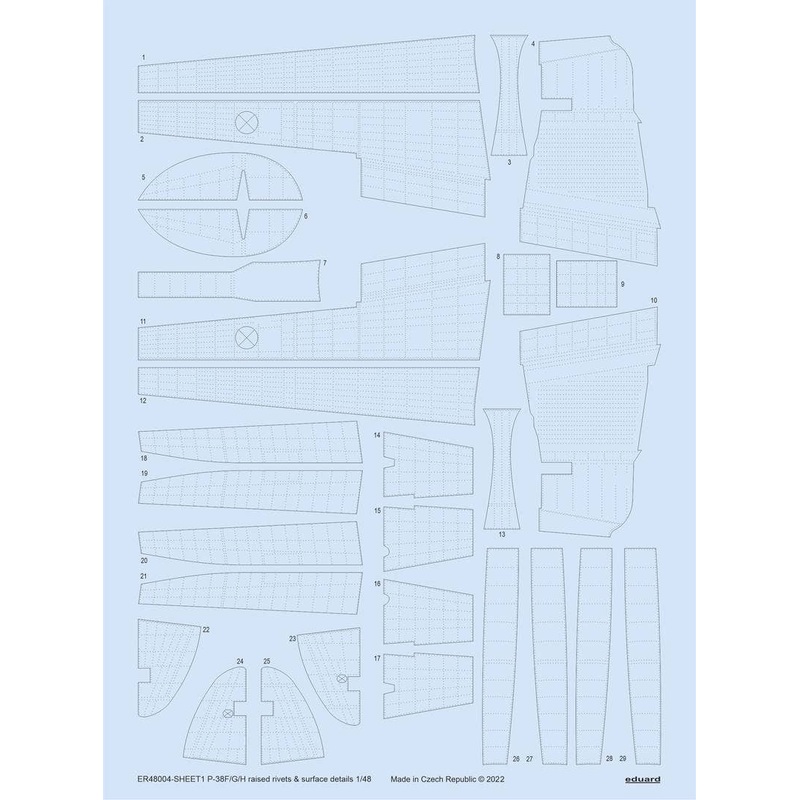 1/48 P-38F/G/H raised rivets & surface details (for TAMIYA)