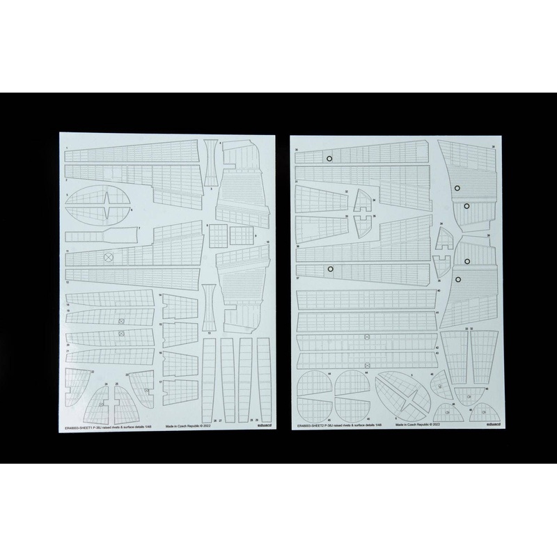 1/48 P-38J raised rivets & surface details Decals (for TAMIYA)