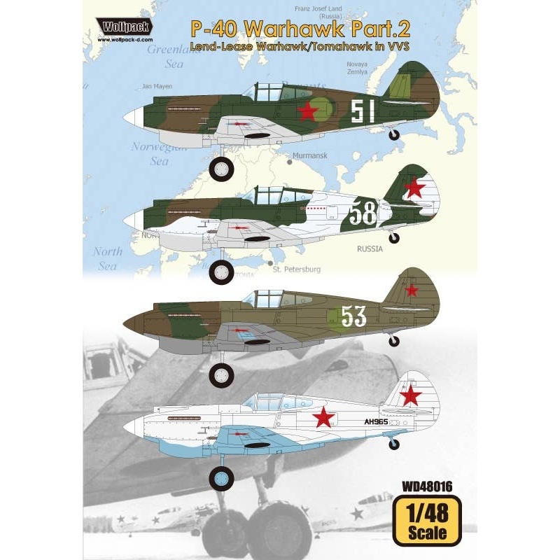 1/48 P-40 Warhawk Decal Part.2 Warhawk and Tomahawk in VVS (for Airfix)