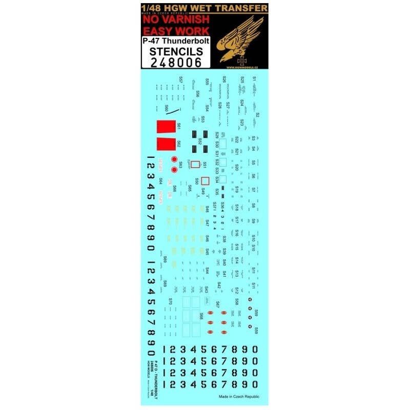 1/48 P-47D Thunderbolt Stencils