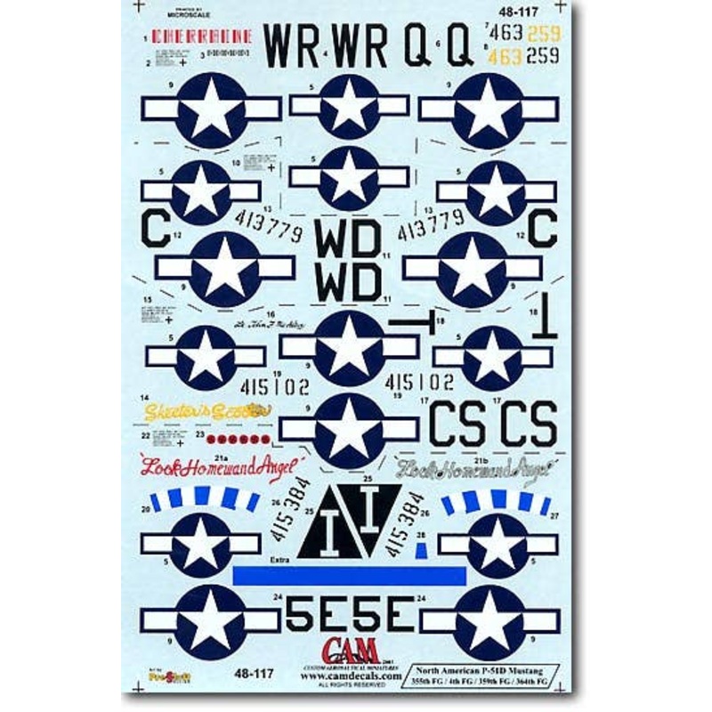 1/48 P-51D Mustang 335th/354th/385th/370th FS