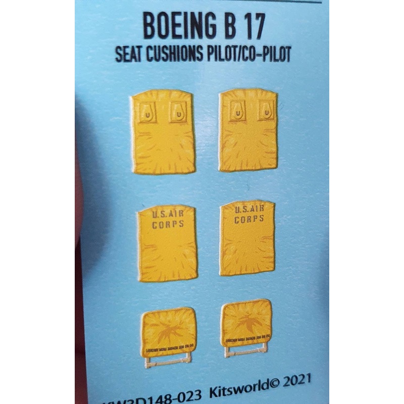1/48 WW.II US Army Boeing B-17 Flying Fortress Seat Cushion Detail Up 3D Decal