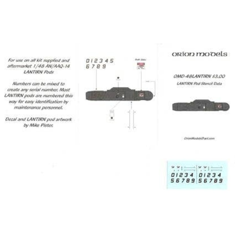 1/48 AN/ANQ-14 Lantirn Pod Stencil Data
