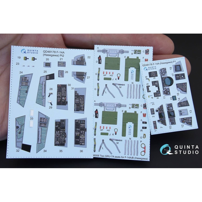 1/48 F-14A 3D-Printed & coloured Interior on decal paper for Hasegawa kit