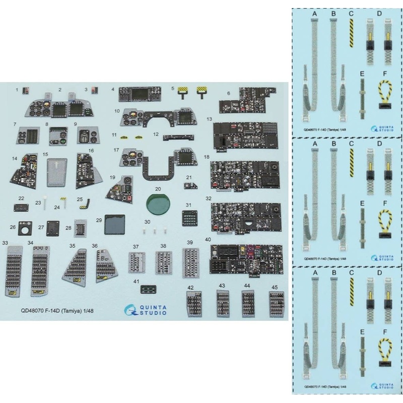1/48 F-14D Interior 3D Decal (for Tamiya)