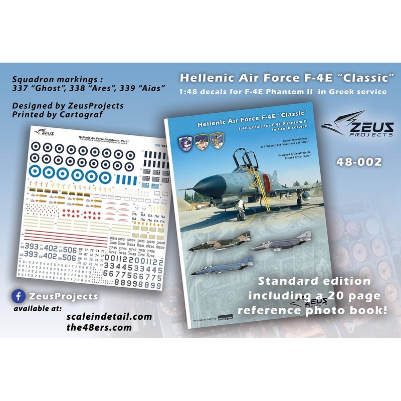 1/48 F-4E "Classic" Greek Air Force decals (BONUS: 16 pages booklet)