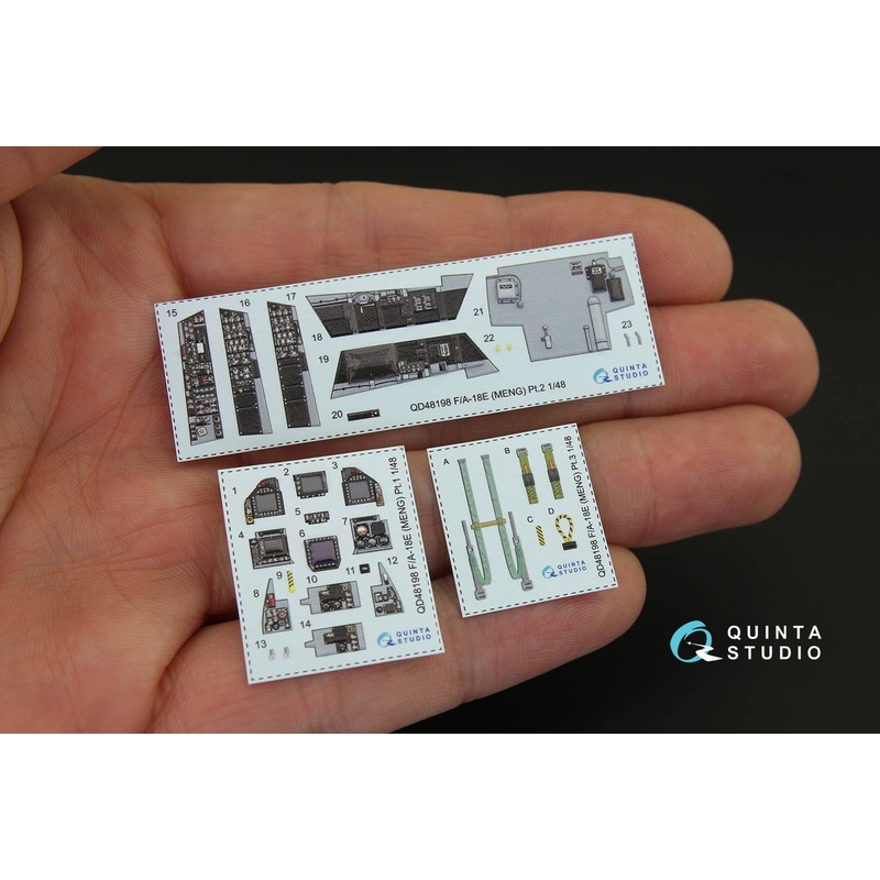 1/48 F/A-18E 3D-Printed & coloured Interior on decal paper (for Meng kit)