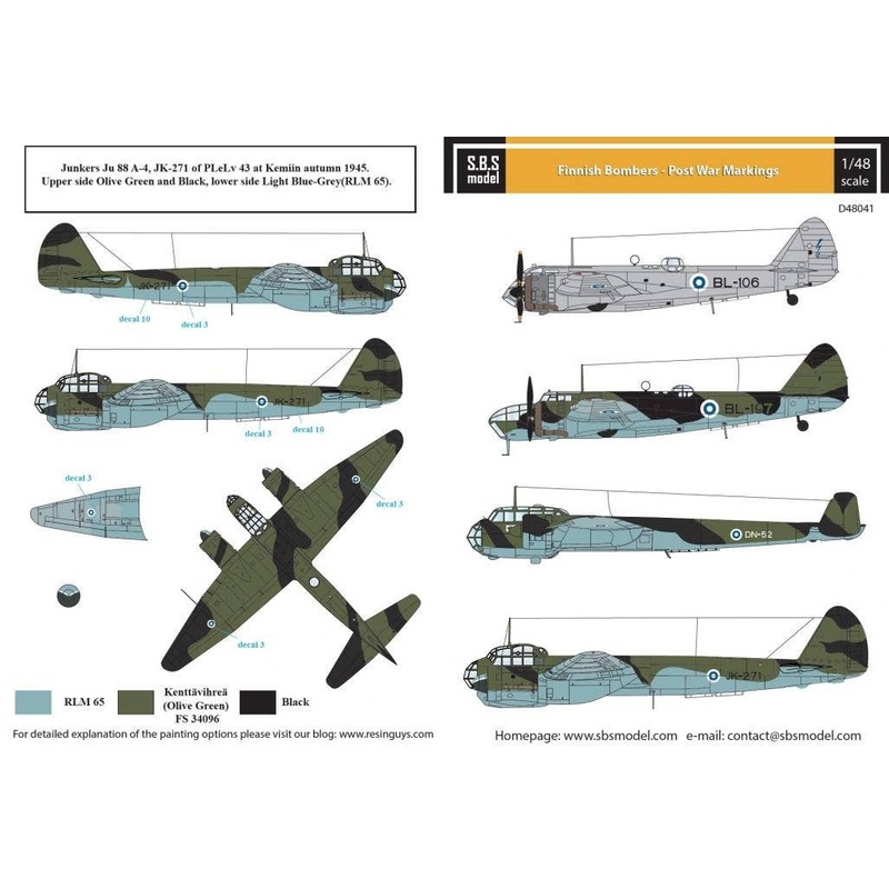 1/48 Finnish Bombers - Post War Markings