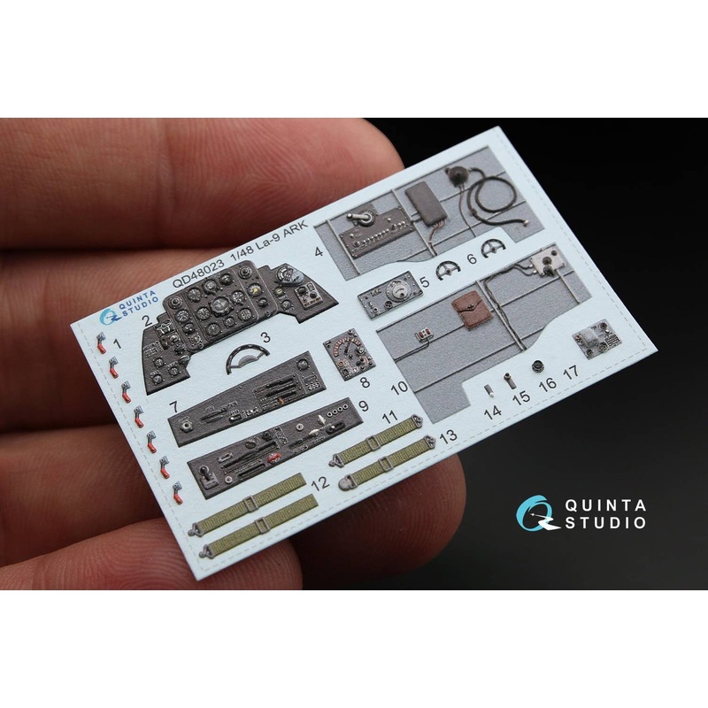 1/48 La-9 3D-Printed & coloured Interior on decal paper for ARK kit
