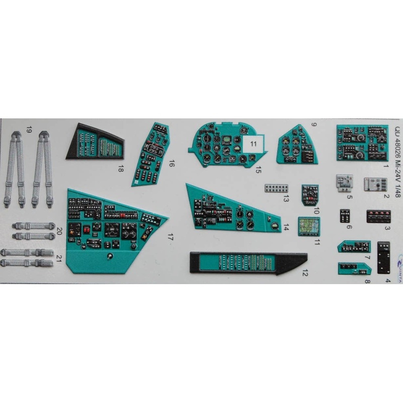 1/48 Mi-24V 3D-Printed & Coloured Interior On Decal Paper (for Zvezda kit)