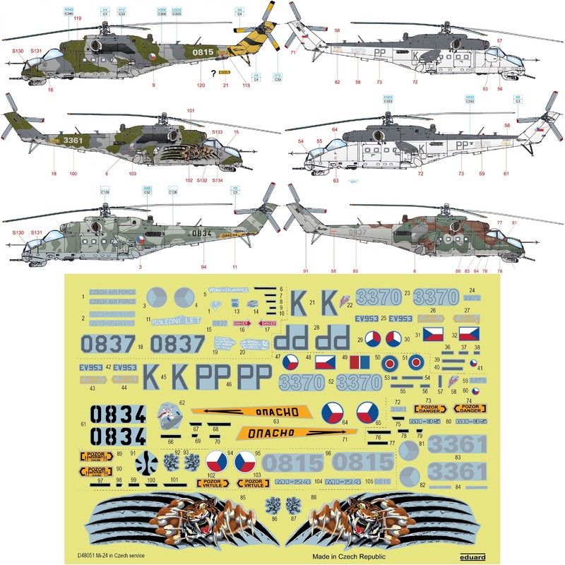 1/48 Mi-24V/Mi-35 In Czech AF Service Decal (for Zvezda)