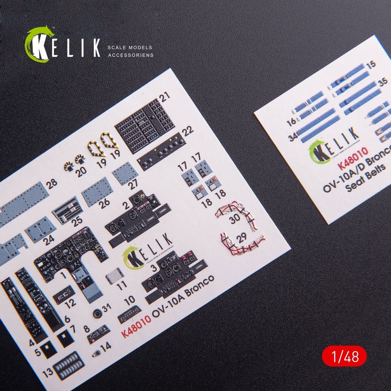 1/48 OV-10A Bronco interior 3D decals for Icm kit