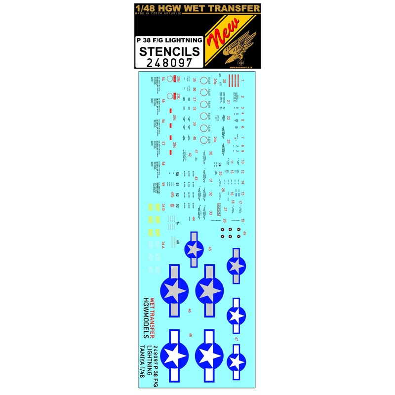 1/48 P-38 Lightning - Stencils