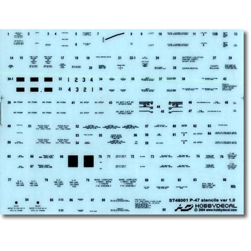 1/48 P-47 Stencils ver 1.0