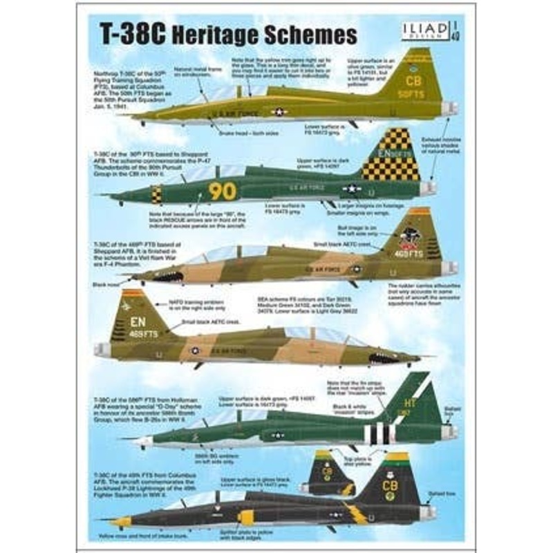 1/48 T-38C Heritage Schemes