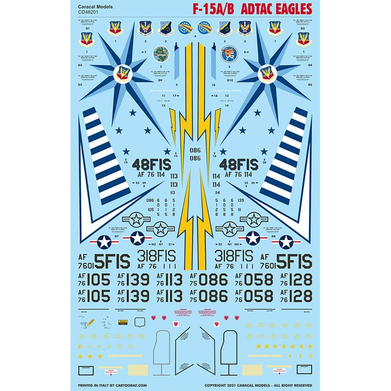 1/48 US Air Force F-15A / B ADTAC Eagles Decal